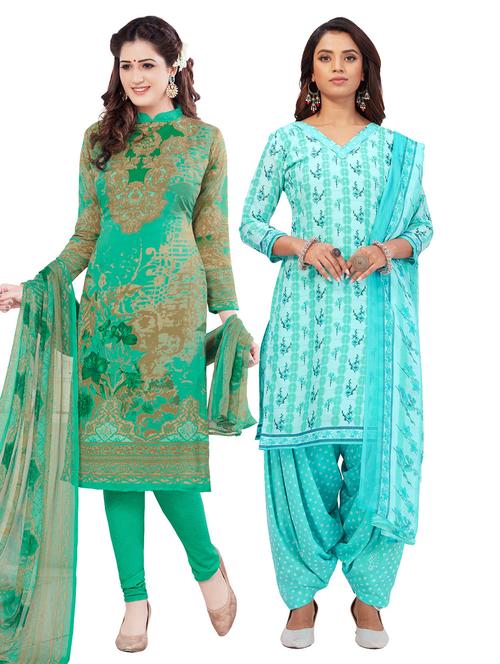 pack of 2 printed unstitched suit sets - 19326901 - Very Small Image - 1