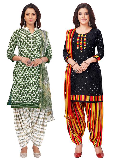 pack of 2 printed unstitched suit sets - 19327919 - Very Small Image - 1