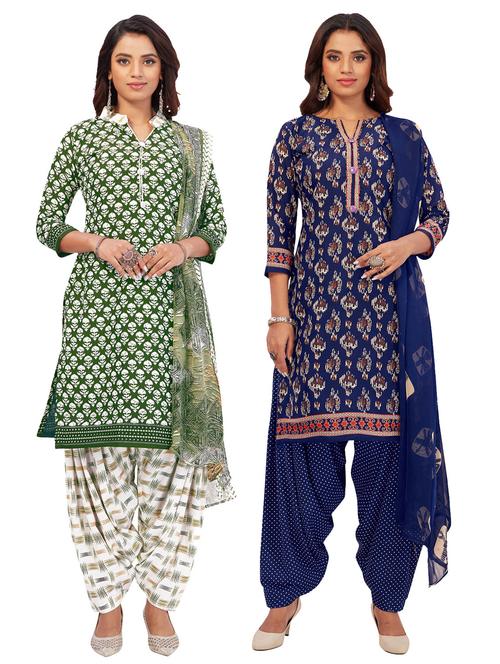 pack of 2 printed unstitched suit sets - 19327920 - Very Small Image - 1