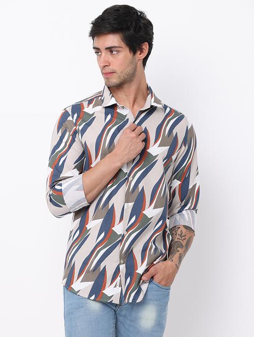 mens printed casual shirt - 19328117 - Very Small Image - 1