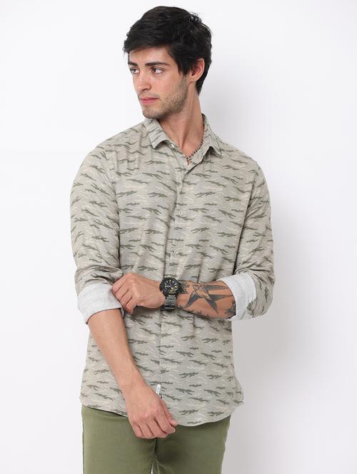 mens printed casual shirt - 19328120 - Very Small Image - 1