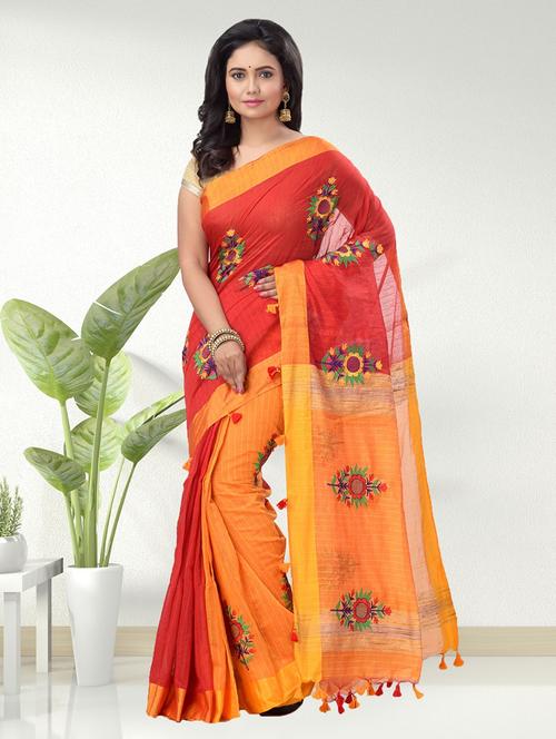 women's embroidered saree - 19329209 - Very Small Image - 1