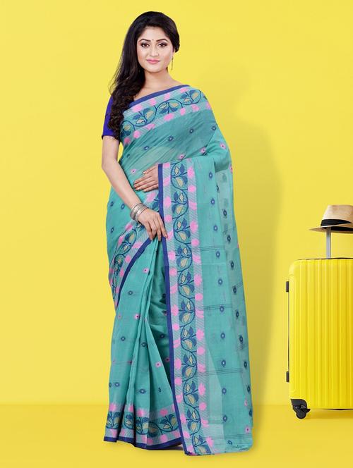 women's self design blue colored saree - 19329212 - Very Small Image - 1