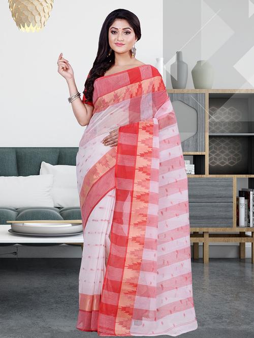 women's self design white colored saree - 19329238 - Very Small Image - 1