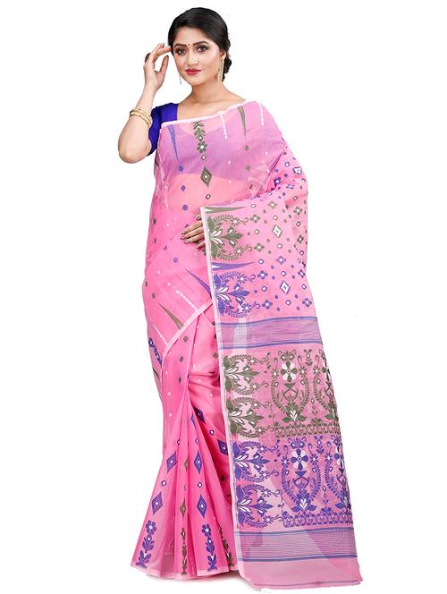 women's printed rosewater colored saree - 19329300 - Very Small Image - 1