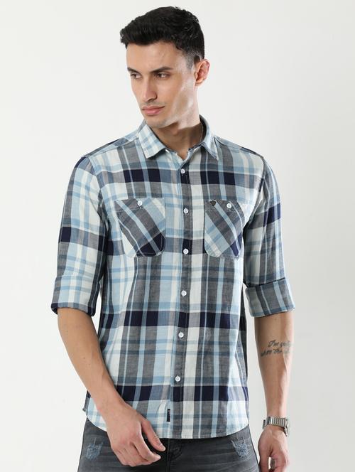 mens checks casual shirt - 19329709 - Very Small Image - 1