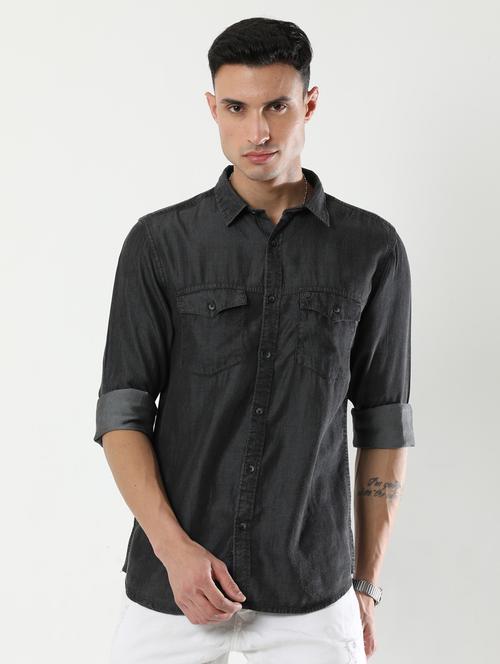 mens solid casual shirt - 19329712 - Very Small Image - 1