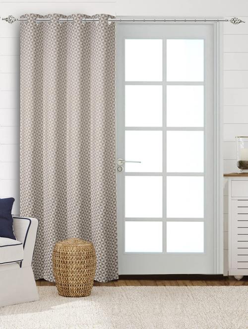 saral home cotton yarn grey 100% blackout 1 piece door curtains (4x7 feet) - 19334265 - Very Small Image - 1