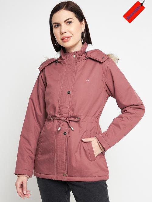 hood neck solid bomber/biker jacket - 19335022 - Very Small Image - 1