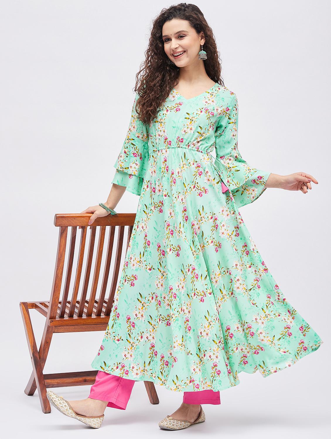 women's flared kurta - 19335359 - Standard Image - 3