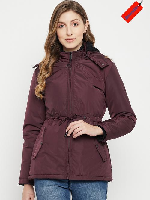 hood neck solid bomber/biker jacket - 19335499 - Very Small Image - 1