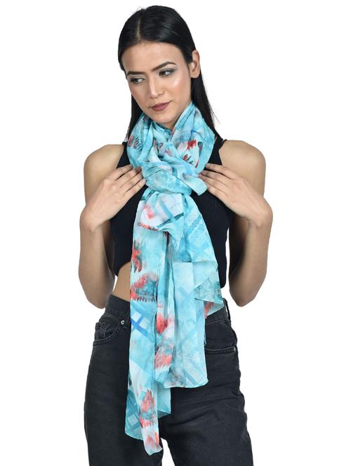 printed georgette scarf - 19335576 - Very Small Image - 1