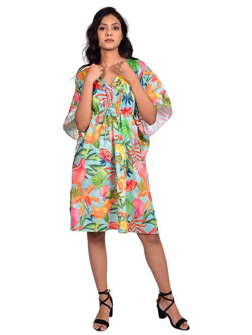 v-neck printed kaftan - 19335628 - Very Small Image - 1