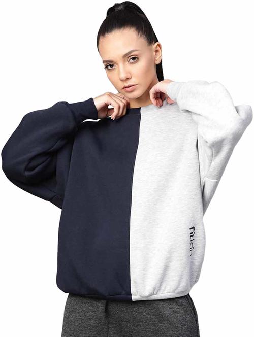women's color block sweatshirt - 19335862 - Very Small Image - 1