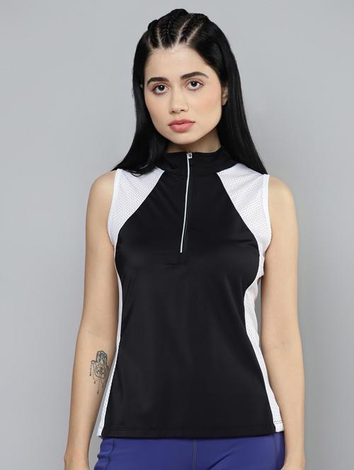 women's color block high neck t-shirt - 19336788 - Very Small Image - 1