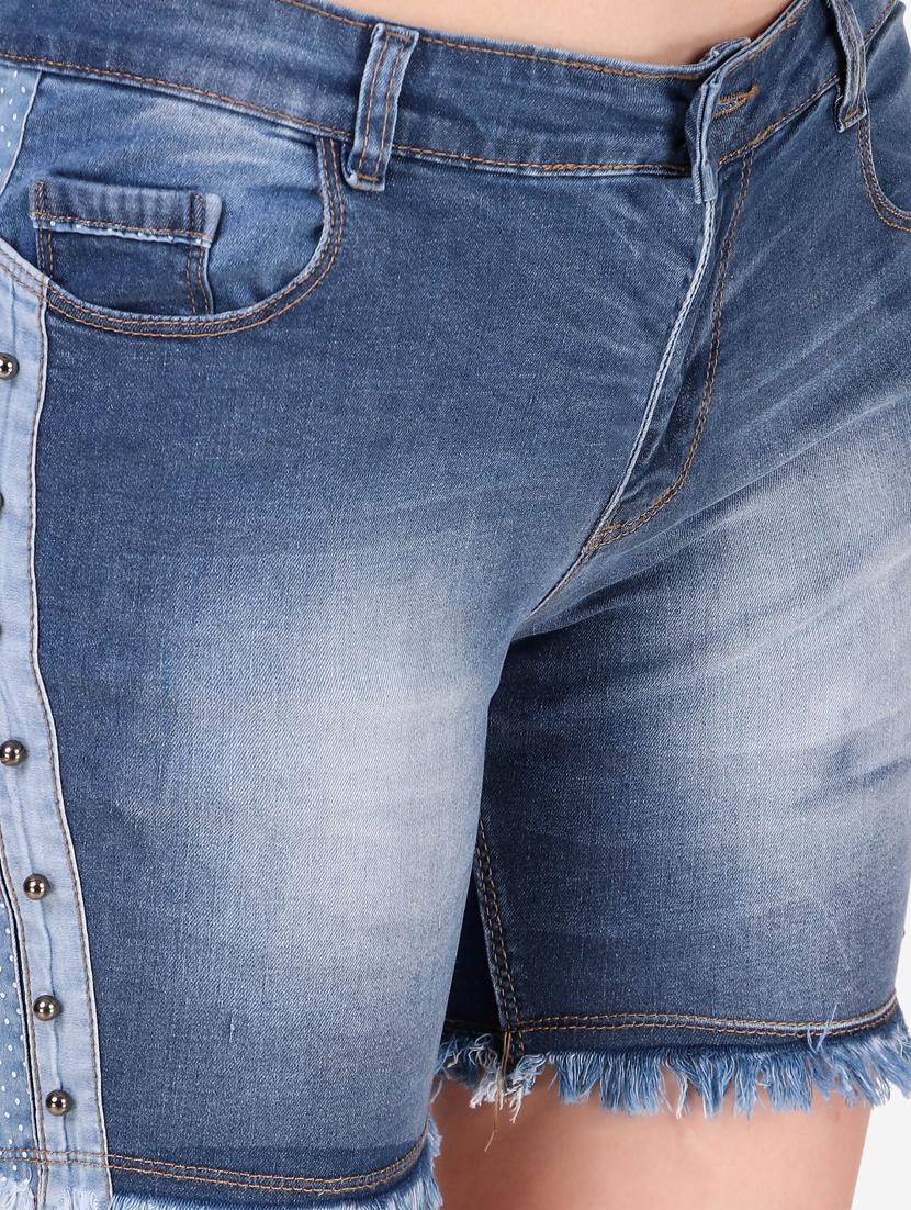 women mid rise denim shorts - 19336971 - Standard Image - 4