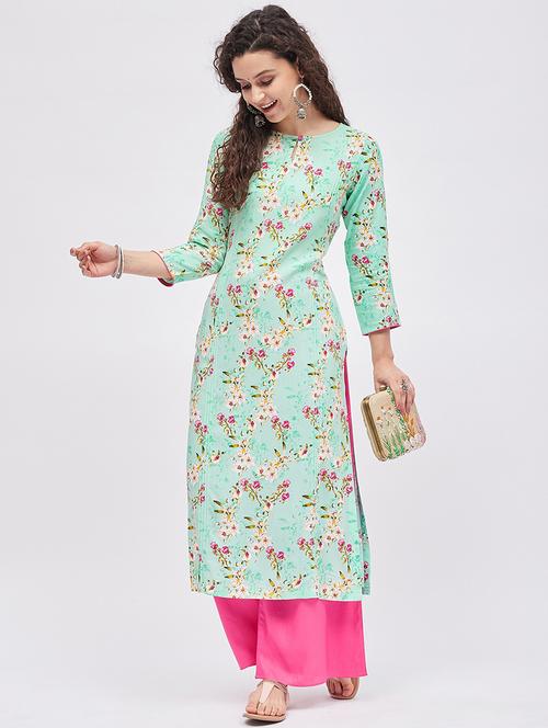 printed kurta palazzo set - 19337014 - Very Small Image - 1