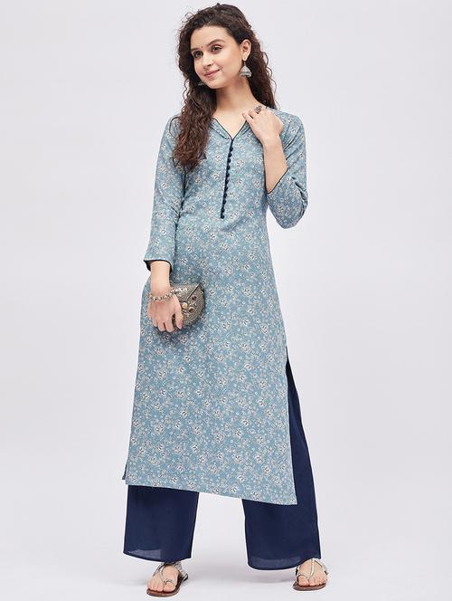 printed kurta palazzo set - 19337016 - Very Small Image - 1