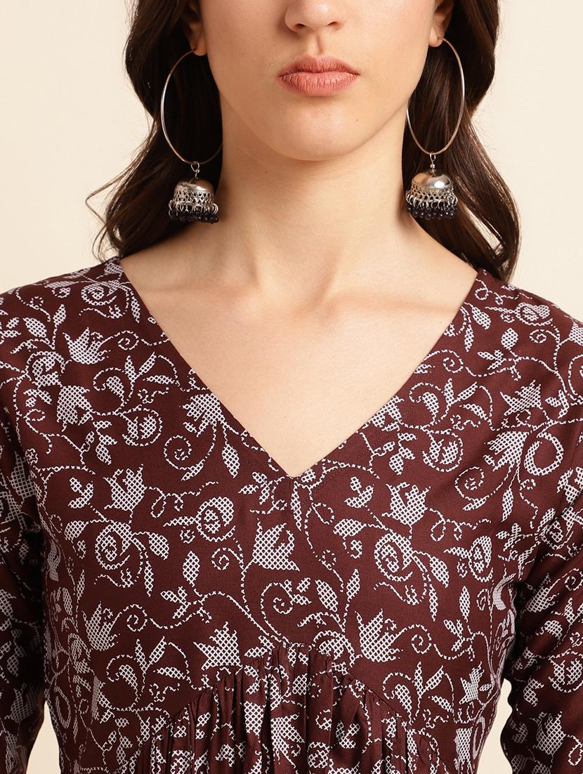 printed rayon flared dress - 19337188 - Zoom Image - 6
