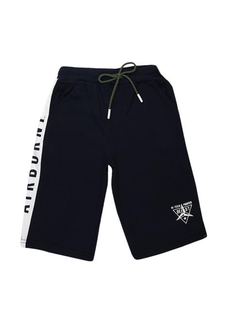 navy blue printed three-fourth shorts - 19338488 - Very Small Image - 1