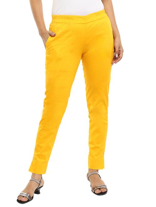 yellow cotton tapered pant - 19338698 - Very Small Image - 1