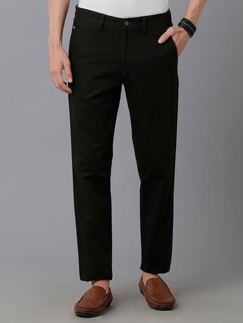 black solid casual trouser - 19338829 - Very Small Image - 1