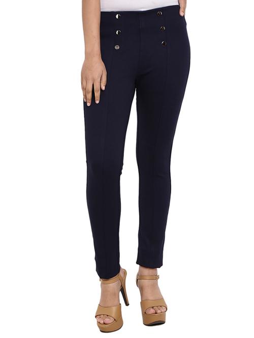navy blue cotton jeggings - 19344607 - Very Small Image - 1