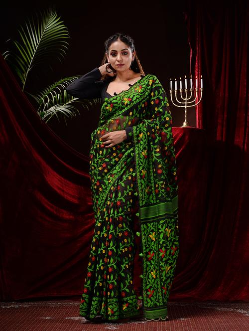 women's null black colored saree with blouse - 19345447 - Very Small Image - 1