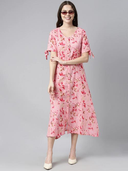 women's  leaf print dress - 19345778 - Very Small Image - 1
