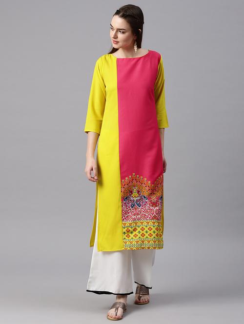 printed straight kurta - 19346056 - Very Small Image - 1