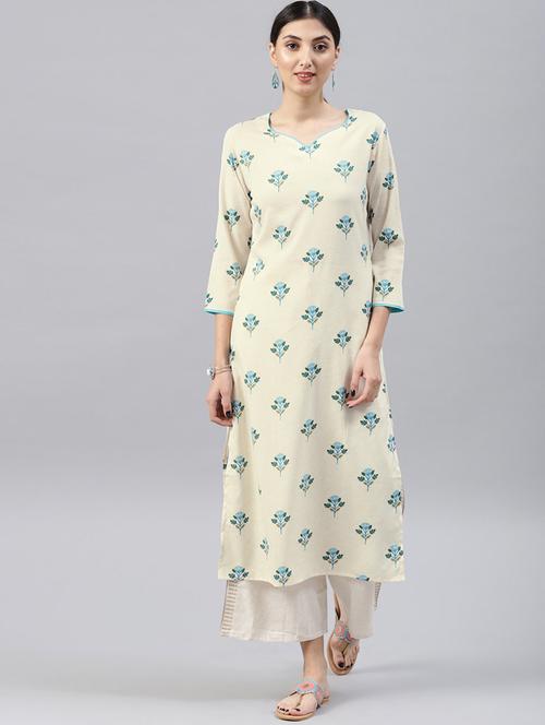 printed straight kurta - 19346070 - Very Small Image - 1