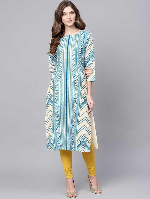 printed straight kurta - 19346210 - Very Small Image - 1