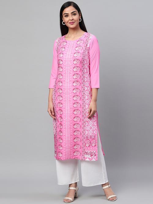 women's straight kurta - 19346457 - Very Small Image - 1