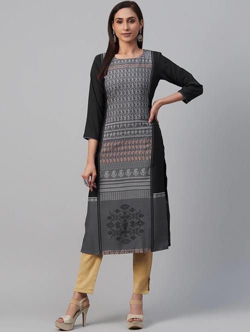 printed straight kurta - 19346551 - Very Small Image - 1