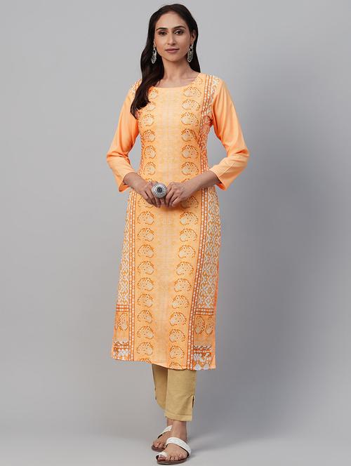 printed straight kurta - 19346553 - Very Small Image - 1