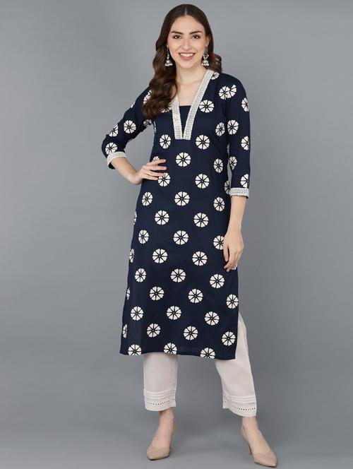 women's straight kurta - 19348350 - Very Small Image - 1