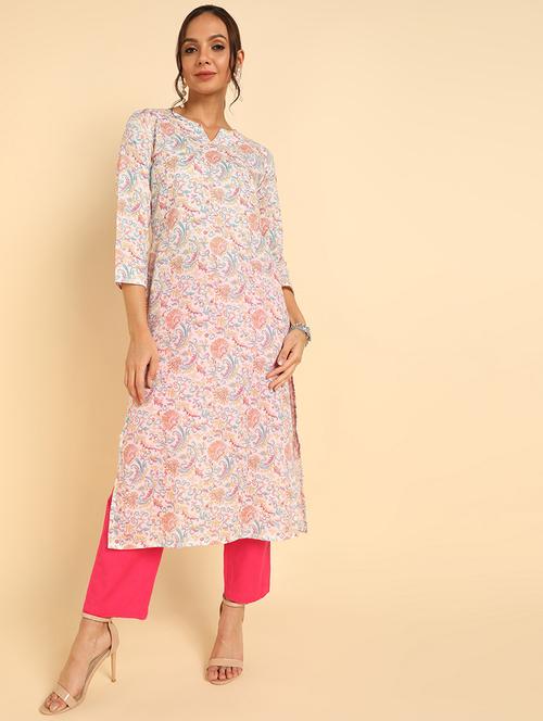 printed straight kurta - 19348824 - Very Small Image - 1
