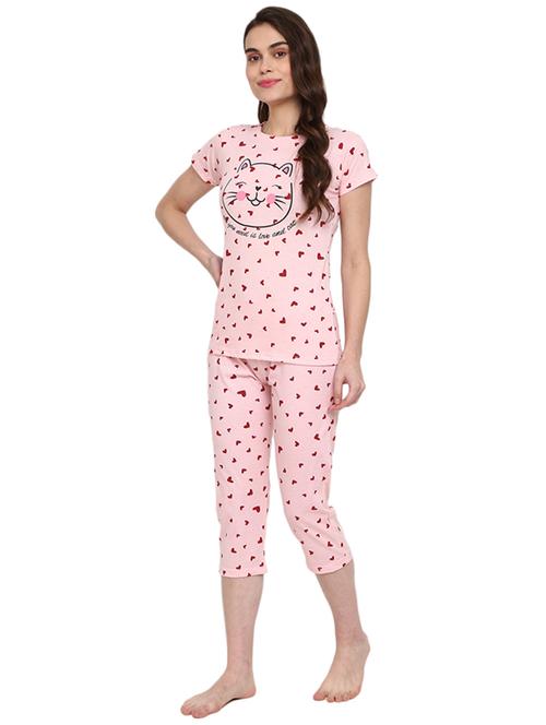 printed nightwear top and bottom set - 19349520 - Very Small Image - 1