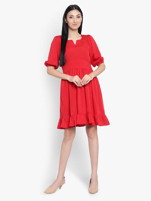 women's tiered dress solid dress - 19350127 - Very Small Image - 1