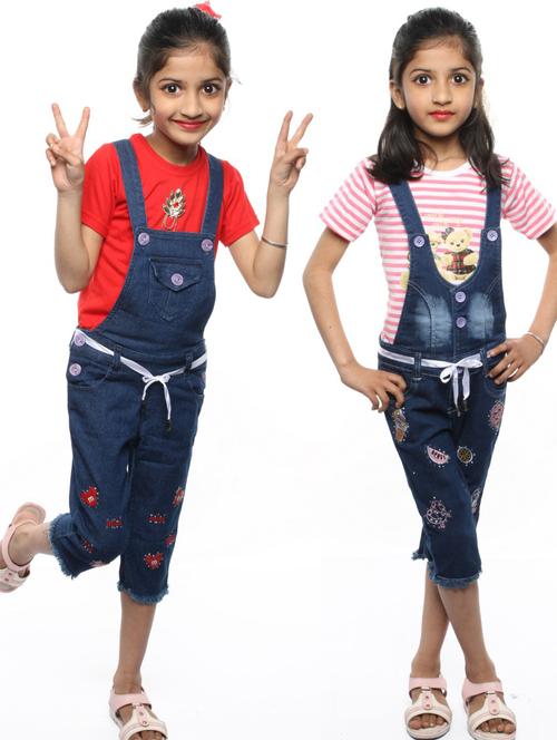 combo pack of denim dungarees - 19350902 - Very Small Image - 1