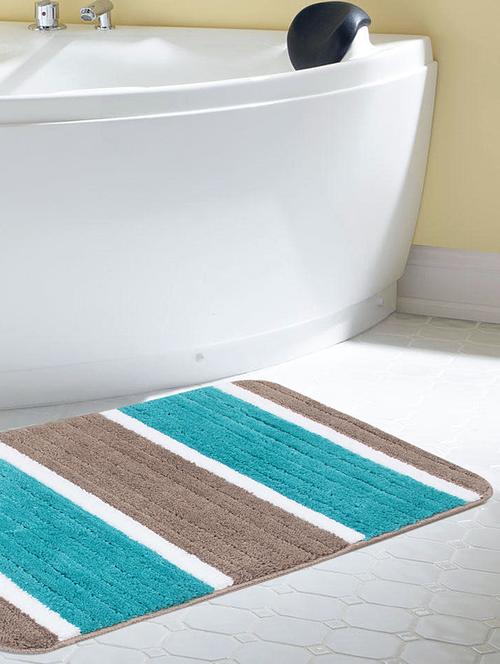 saral home microfiber anti-skid bathmat - (turquoise, 50x80 cm) - 19351767 - Very Small Image - 1