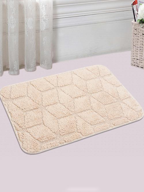 saral home cotton anti-skid bathmat - (beige, 40x60 cm) - 19351775 - Very Small Image - 1