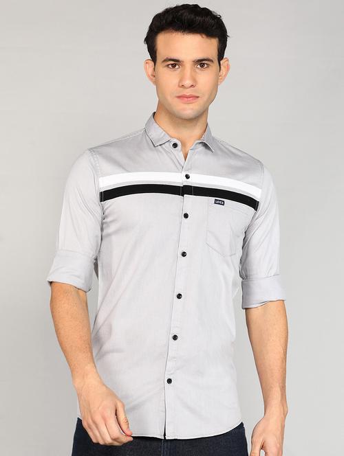 mens stripes casual shirt - 19353809 - Very Small Image - 1