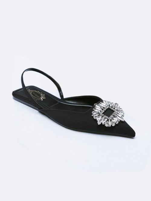 black synthetic slip on sandals - 19354166 - Very Small Image - 1