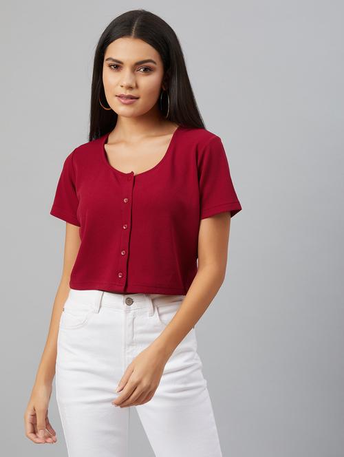 red solid regular top - 19354446 - Very Small Image - 1