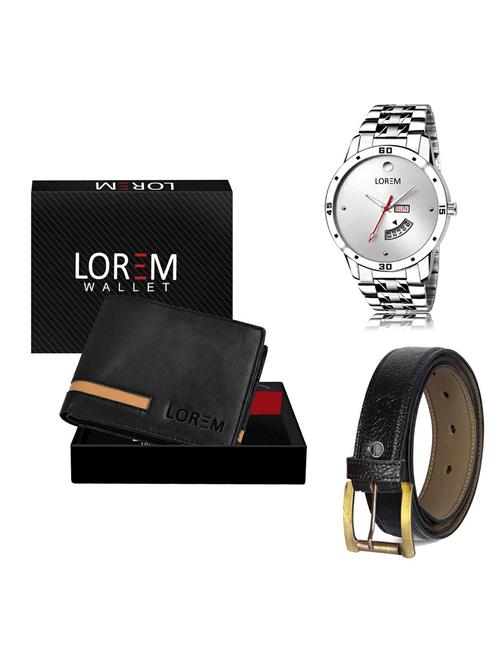 belt, wallet & watch gift combo - 19360223 - Very Small Image - 1