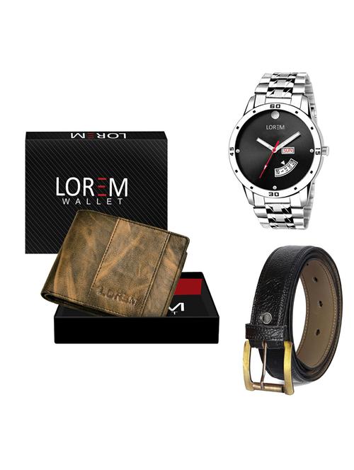 belt, wallet & watch gift combo - 19360292 - Very Small Image - 1