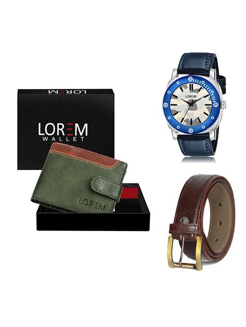 belt, wallet & watch gift combo - 19365434 - Very Small Image - 1