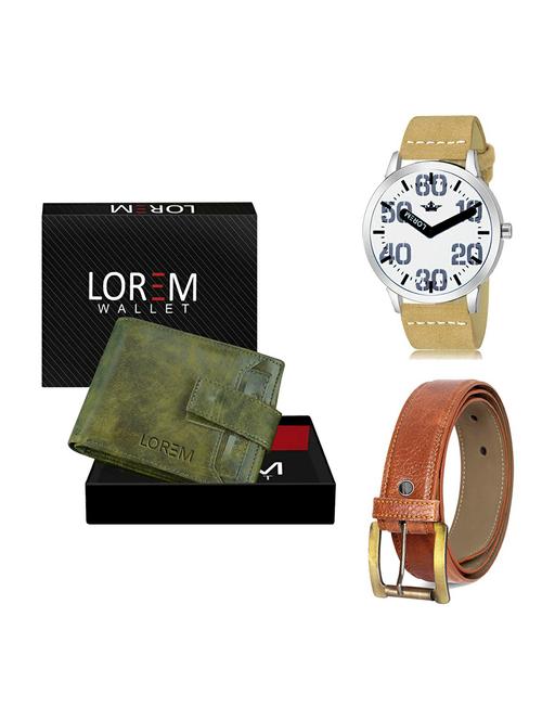 belt, wallet & watch gift combo - 19370722 - Very Small Image - 1