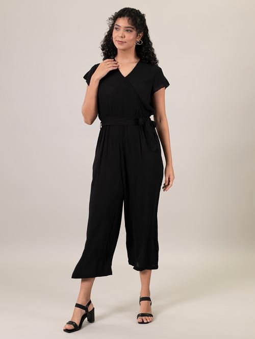women black solid full leg jumpsuit - 19371543 - Very Small Image - 1
